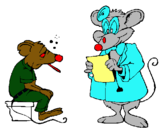Dibujo Doctor y paciente ratón pintado por Riseily