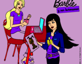 Dibujo Barbie y su hermana merendando pintado por 591738264