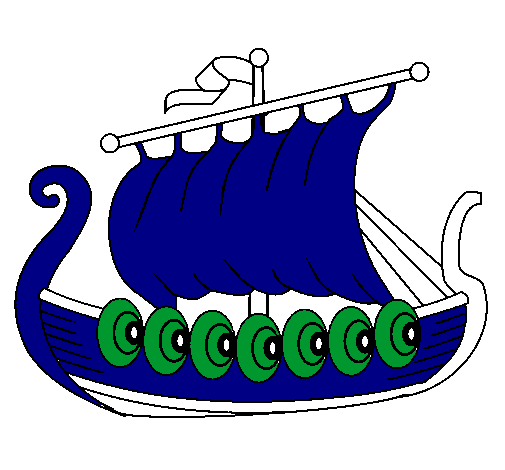 Dibujo Barco vikingo pintado por elhombrear
