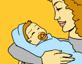 Dibujo Madre con su bebe II pintado por ruwhr