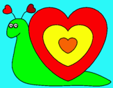 Dibujo Caracol corazón pintado por martajs