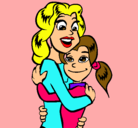 Dibujo Madre e hija abrazadas pintado por estefanni