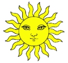 Dibujo Sol pintado por moran
