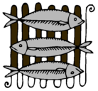 Dibujo Pescado a la brasa pintado por marisols