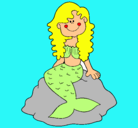 Dibujo Sirena sentada en una roca pintado por nereamon