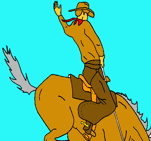 Dibujo Vaquero en caballo pintado por albert46