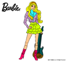 Dibujo Barbie rockera pintado por rabia  1