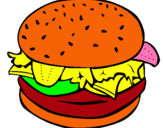 Dibujo Hamburguesa completa pintado por hamburgueza