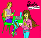 Dibujo Barbie y su hermana merendando pintado por Inesgandara