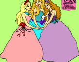 Dibujo Barbie y sus amigas princesas pintado por laica17