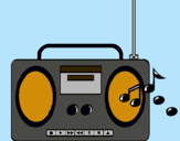 Dibujo Radio cassette 2 pintado por chuflaca