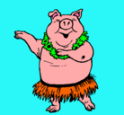 Dibujo Cerdo hawaiano pintado por cinthya2222