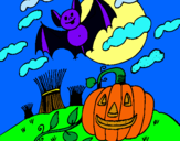 Dibujo Paisaje de Halloween pintado por dulin