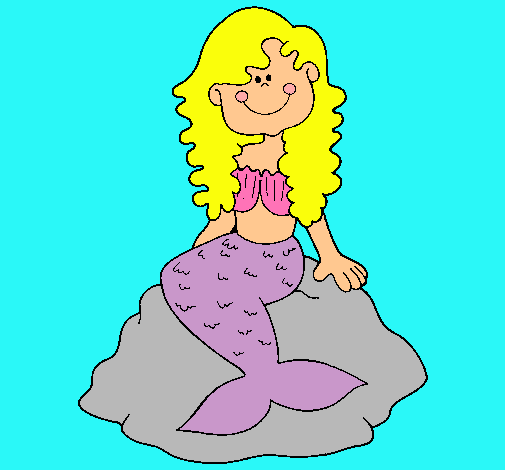 Dibujo Sirena sentada en una roca pintado por 20032000