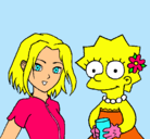 Dibujo Sakura y Lisa pintado por txanahy