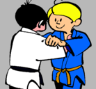Dibujo Judo amistoso pintado por judoquitas