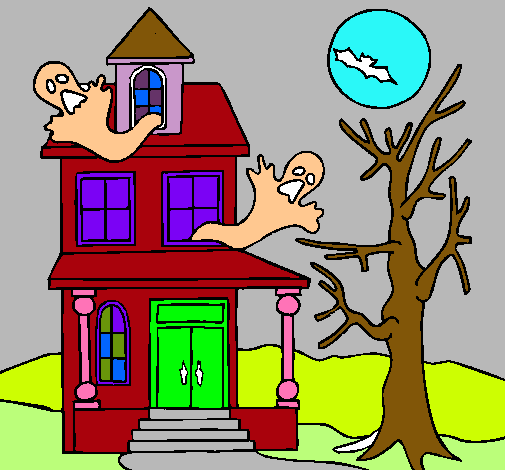 Dibujo Casa fantansma pintado por chelita111097