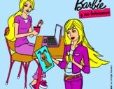 Dibujo Barbie y su hermana merendando pintado por Alejandras