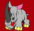 Dibujo Rinoceronte II pintado por cristh