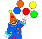 Dibujo Payaso con globos pintado por julieti8