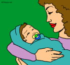 Dibujo Madre con su bebe II pintado por HERCULES