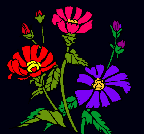 Dibujo Conjunto floral pintado por alimarch