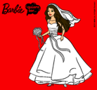 Dibujo Barbie vestida de novia pintado por Fernandyta