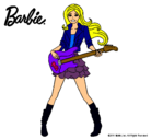 Dibujo Barbie guitarrista pintado por rosazc