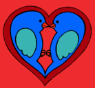 Dibujo Pajaritos enamorados pintado por viancalee