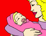 Dibujo Madre con su bebe II pintado por Joviithaa