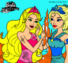 Dibujo Barbie se despiede de la reina sirena pintado por shein