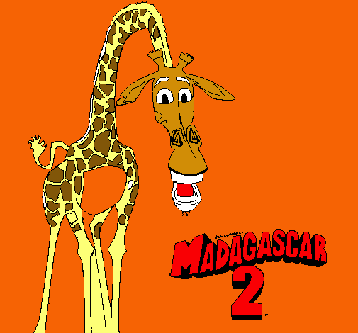 Dibujo Madagascar 2 Melman pintado por Puchito