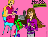 Dibujo Barbie y su hermana merendando pintado por HERCULES