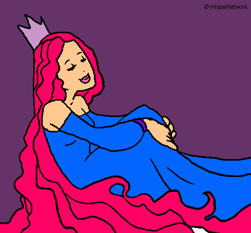 Dibujo Princesa relajada pintado por aprilbara