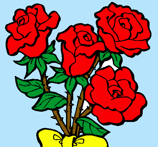 Dibujo Ramo de rosas pintado por gabriiiel