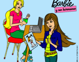 Dibujo Barbie y su hermana merendando pintado por kchachi