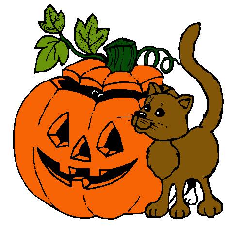 Calabaza y gato