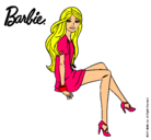 Dibujo Barbie sentada pintado por rosazc