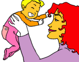 Dibujo Madre con su bebe pintado por RUTHHHHHHHH