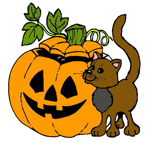 Calabaza y gato