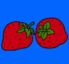 Dibujo fresas pintado por frutilli