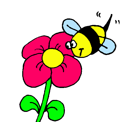 Abeja y flor