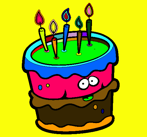 Dibujo Pastel de cumpleaños 2 pintado por ludli