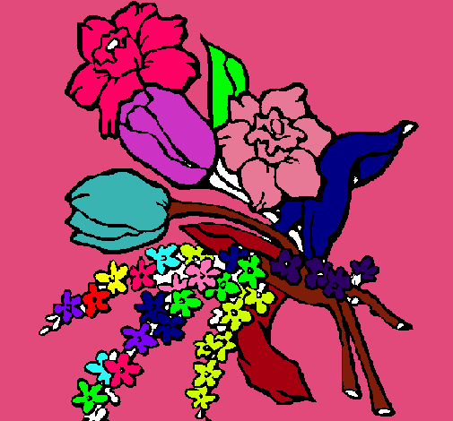 Dibujo Ramo de flores pintado por estelam