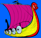Dibujo Barco vikingo pintado por LUQUITITAS