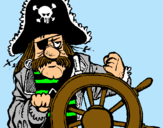 Dibujo Capitán pirata pintado por  piraticola