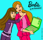 Dibujo El nuevo portátil de Barbie pintado por estado