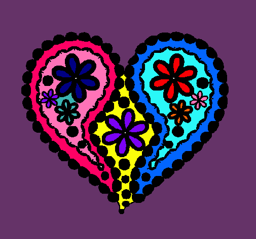 Dibujo Corazón de flores pintado por alimarch