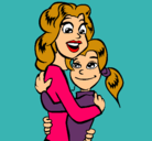 Dibujo Madre e hija abrazadas pintado por PILIIIII