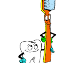 Dibujo Muela y cepillo de dientes pintado por MaryAngel